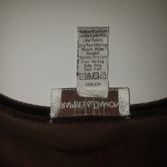 DRAPER'S & DAMON'S  PETITES Brown Velour Short Sleeve Top Size PL - Picture 5 of 6